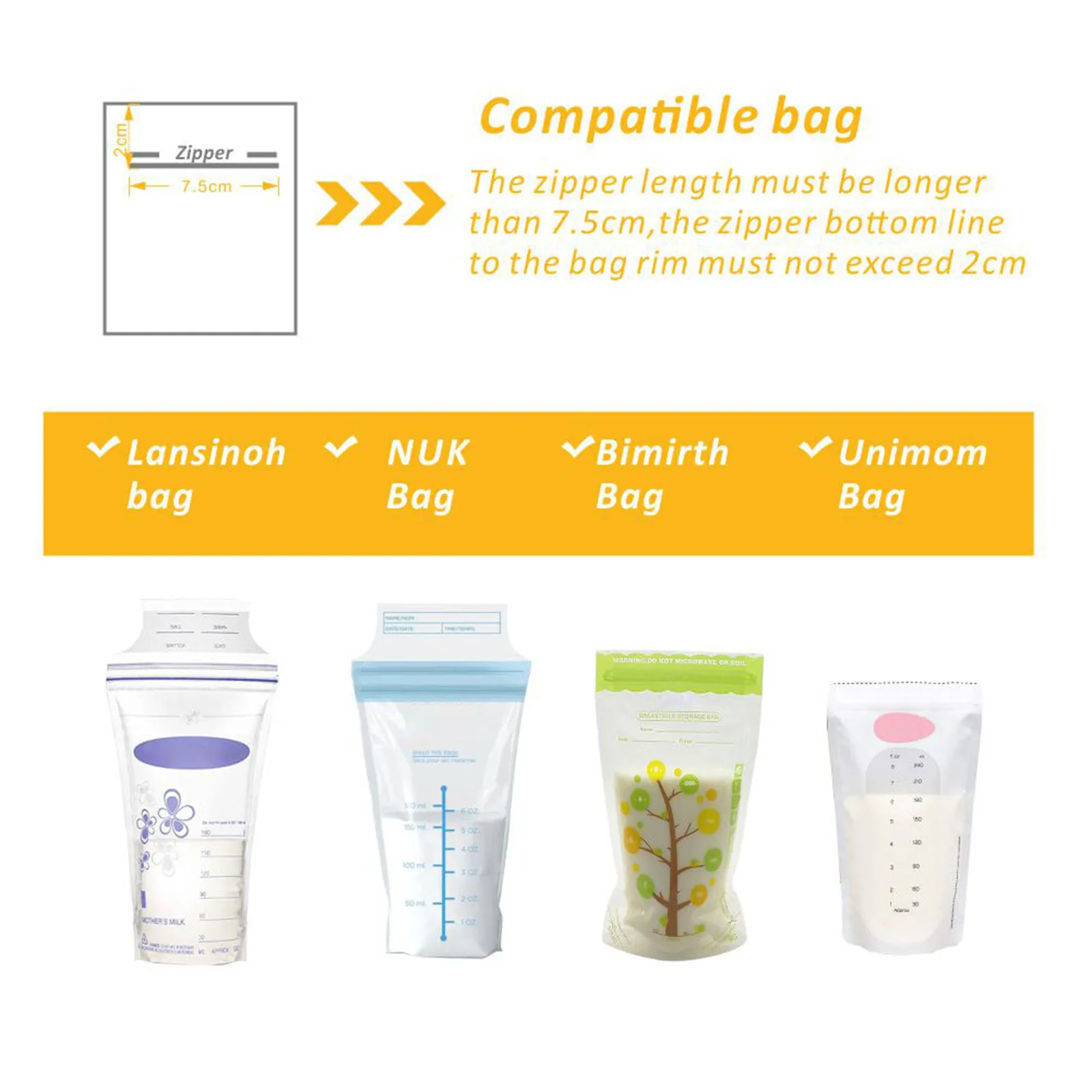 

Breastmilk Storage Bag Baby Conversion Clip 2Pcs Comfortable 11*11*6cm Safe Conversion Breastmilk Storage Bag Adapters