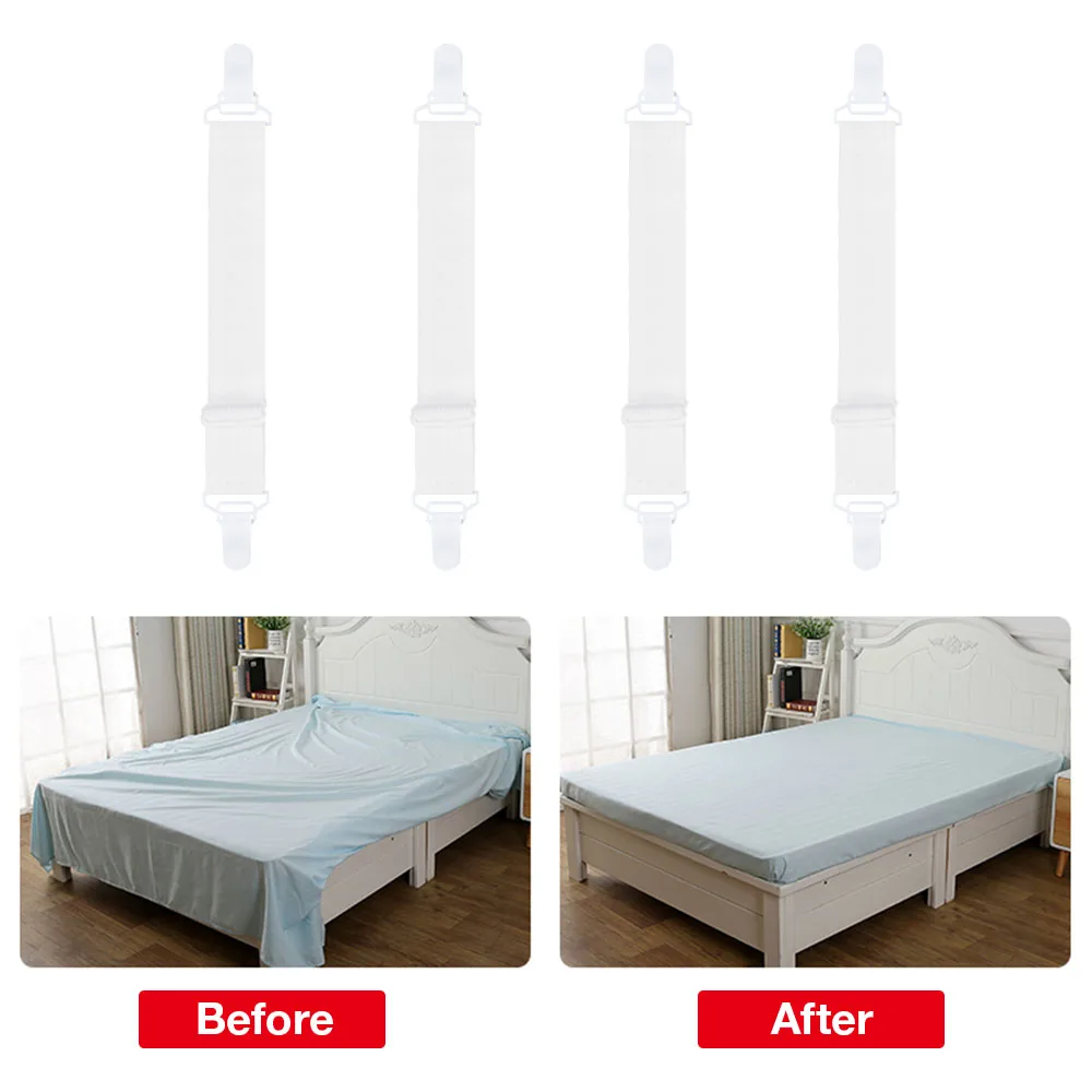 4 шт./компл. Кровать Зажим для листов простыня ремень крепеж матрас Эластичный