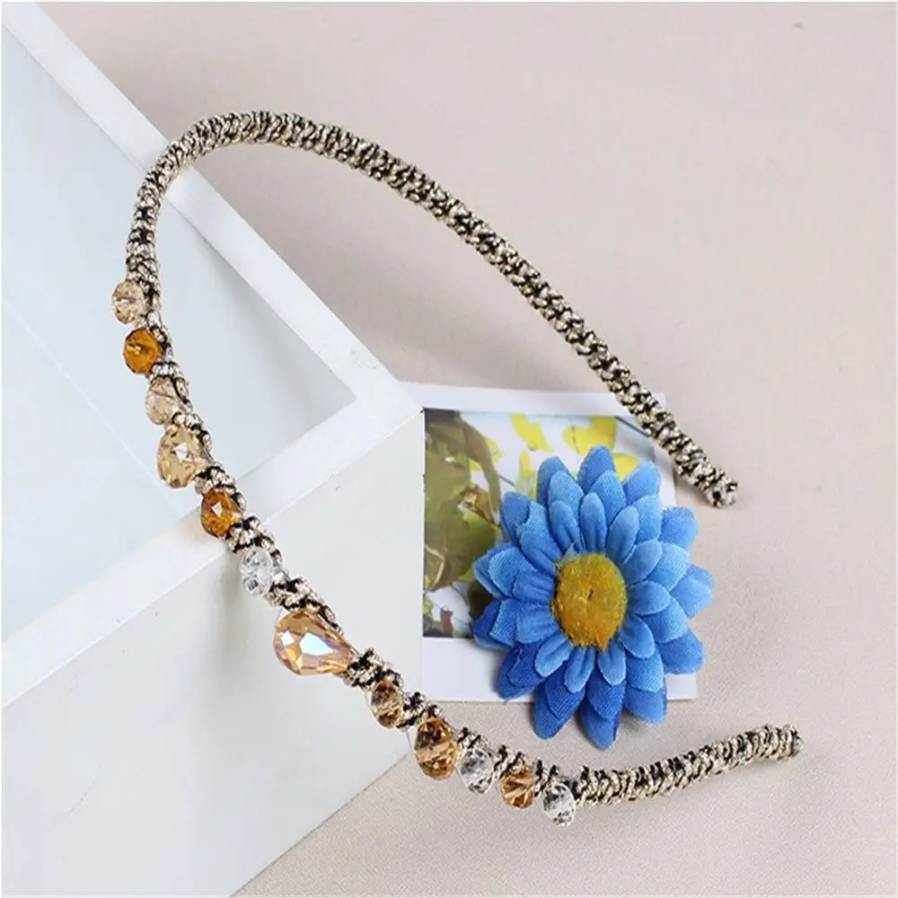 Модные блестящие с украшением в виде кристаллов головными повязками Бисера