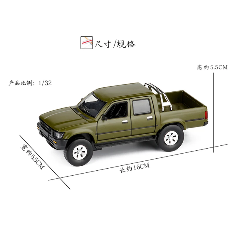Игрушечный автомобиль масштаб 1:32 Hilux пикап из металлического сплава литая модель