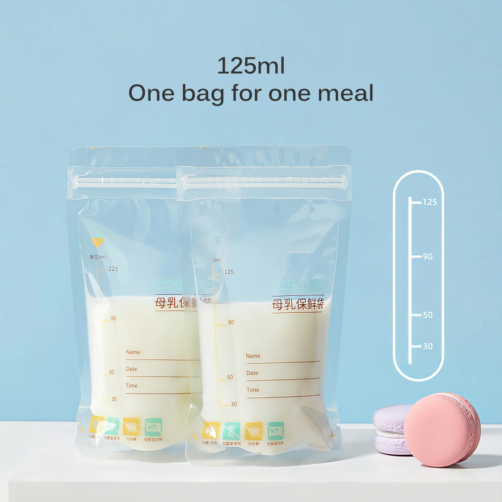 

30 комплект одежды из двух предметов для малышей, двойная молния головные уборы сумки пакет для хранения грудного молока Молока Напечатанны...