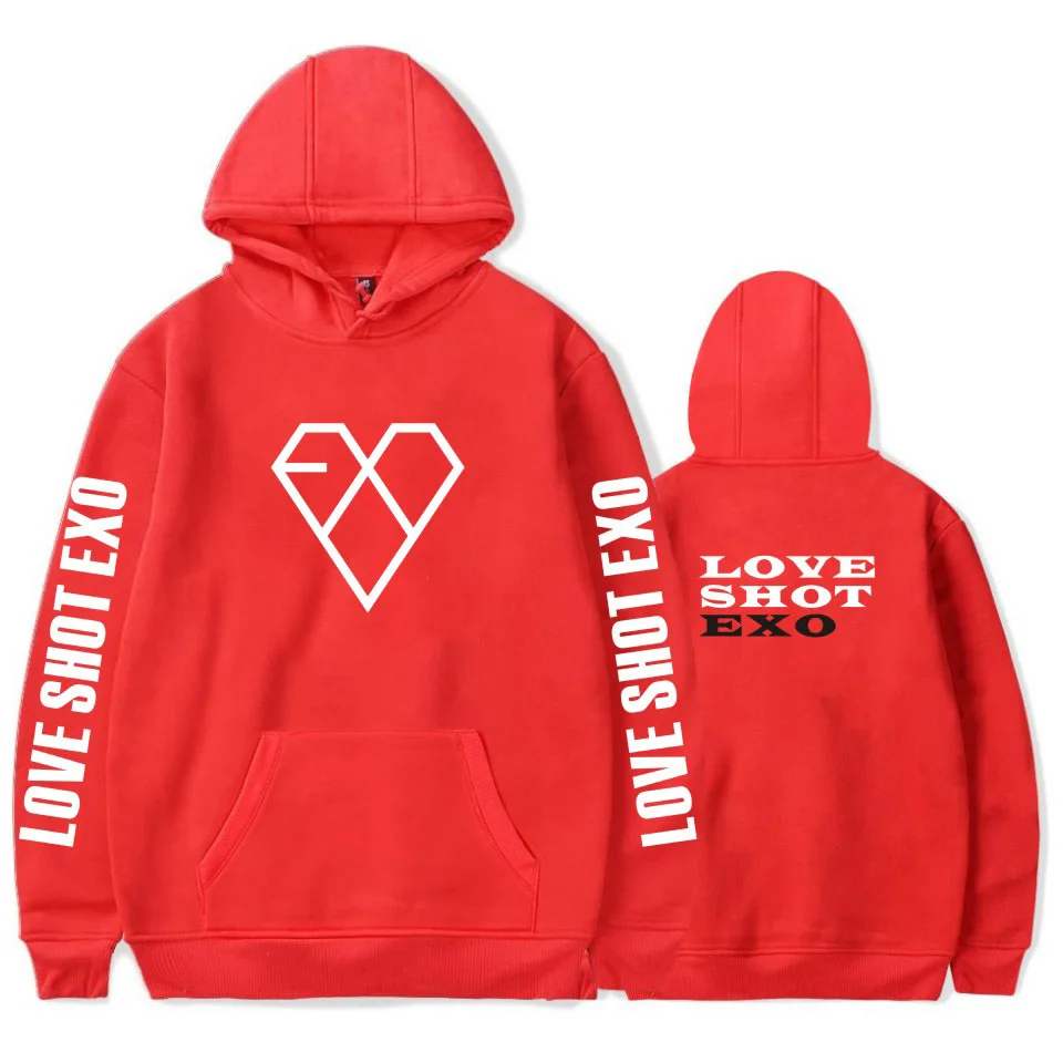 Осенние модные женские толстовки EXO kpop новые корейские свободные розовые с