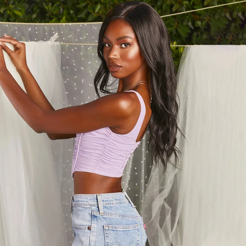 Новинка осени 2021 женский модный пикантный подходящий ко всему короткий сетчатый