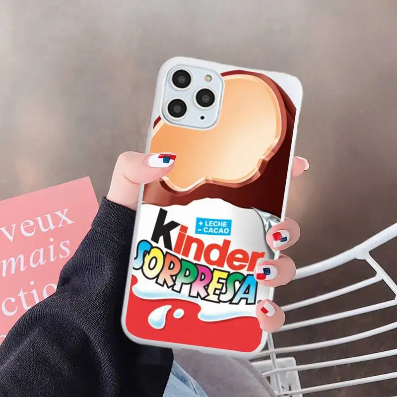 

Kinder joy surprise egg candy chocolate cute Phone Case Candy Color for iPhone 6 7 8 11 12 s mini pro X XS XR MAX Plus