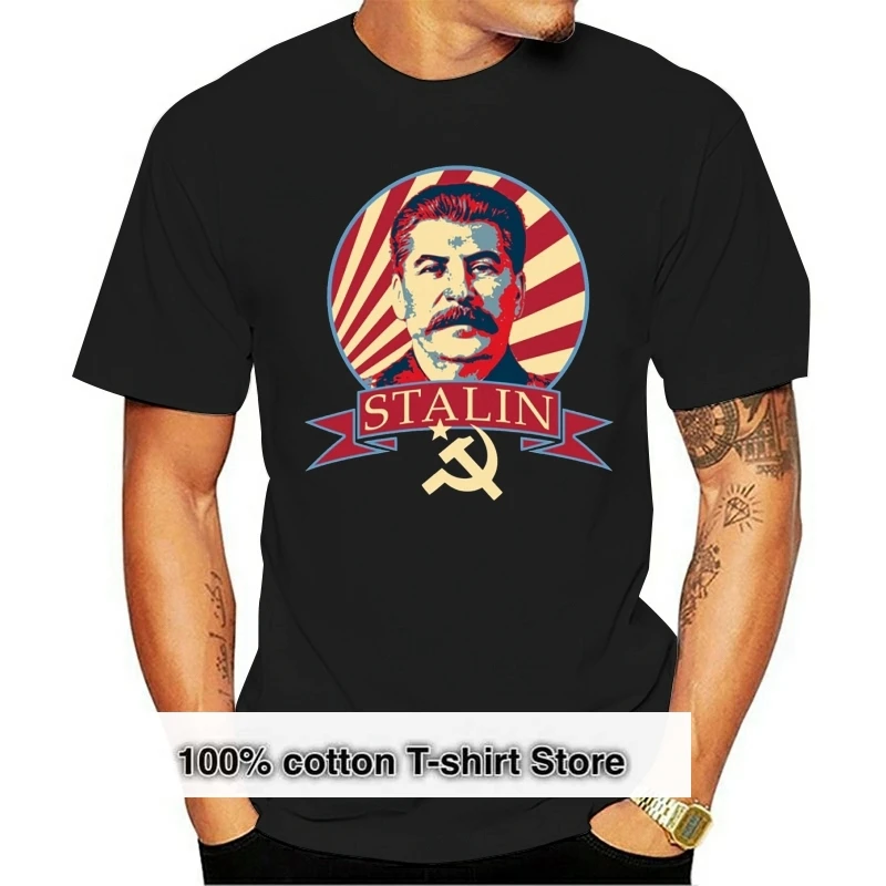

Great People Stalin Communist T Shirt Male 100% Cotton Custom T-Shirt Round Neck BONADIAO Stylish Tee