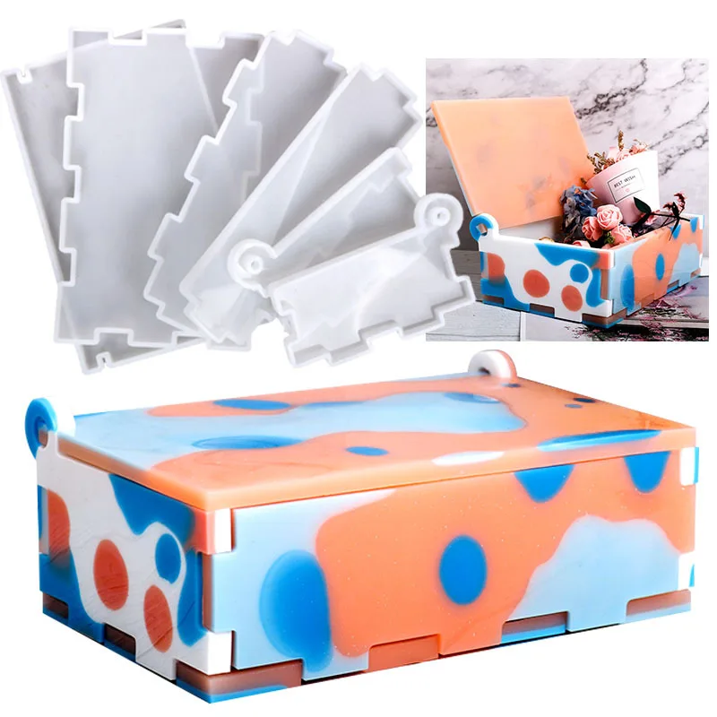 DIY Domino Box Storage Epoxy Resin Molds Large Easy To Assemble Silicone Mold | Украшения и аксессуары