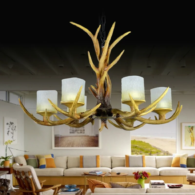 Европейская страна 6 головок американская ретро-люстра искусственная смола