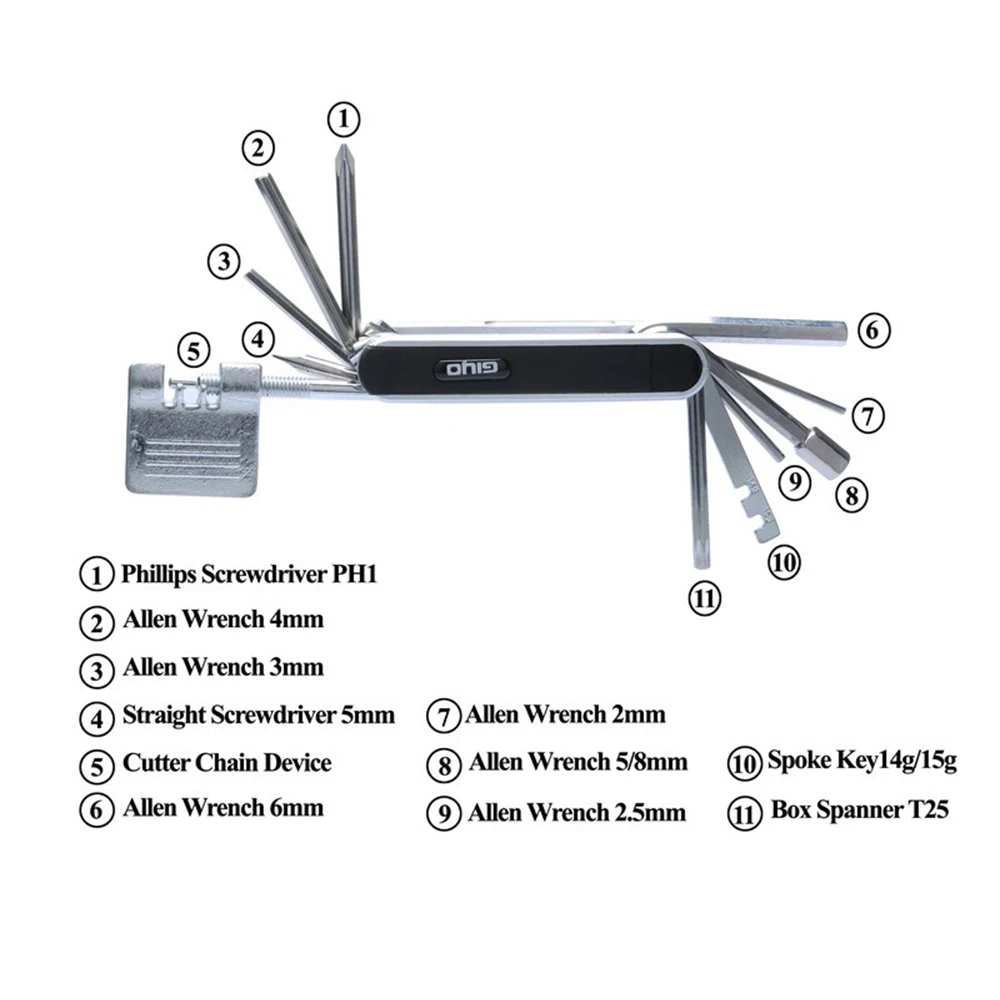 

13 in 1 Bicycle Multifunction Tool Kits Tire Repair Tool Screwdriver Chain Cutter Chromium Vanadium Steel MTB Bike Repair Tool
