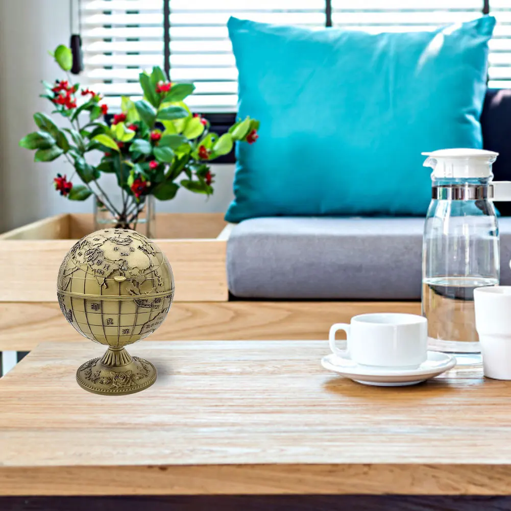 

Globe Ashtray Windproof Vintage Ashtray With Lid Classic Pattern Table Ashtray Green Bronze Outdoor Or Indoor Use Special Gifts