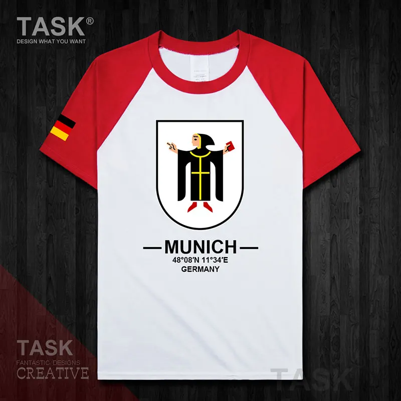 Munich Munchen Marien platz Germany Europe tourist city logo souvenir mens sports shirt new fashion design tops 100cotton tee 20 | Мужская