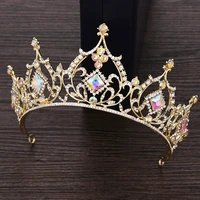 high end luxury queen crown rhinestone headband wedding hair accessories crystal crown tiara for women wedding bridal headpiece