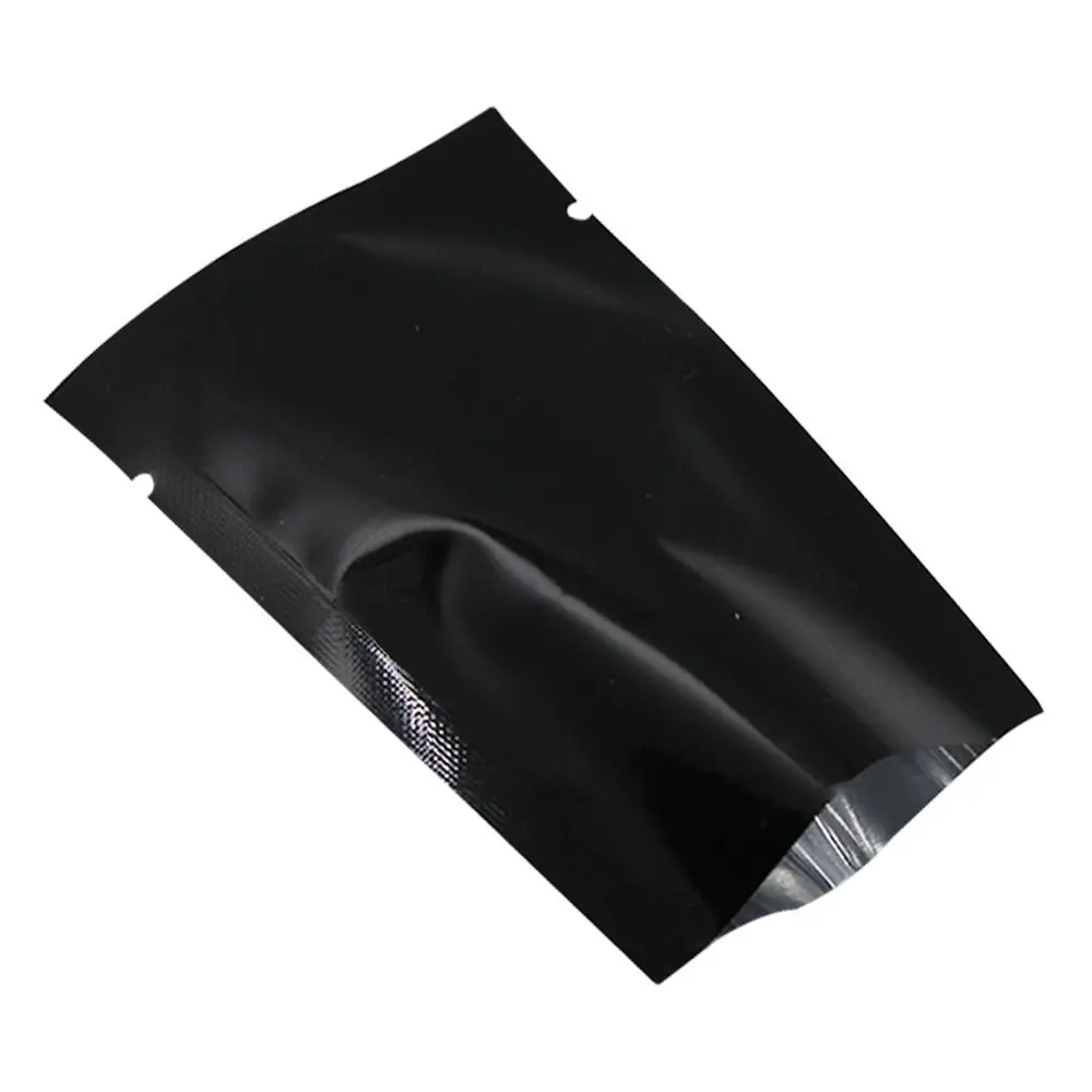 Black 200 шт./лот, с открытым верхом, 8 цветов, алюминиевая фольга, тепловое уплотнение, пищевой вакуумный пакет для хранения, для фасоли, плоская упаковка, майларовые пакеты - Цвет: Black