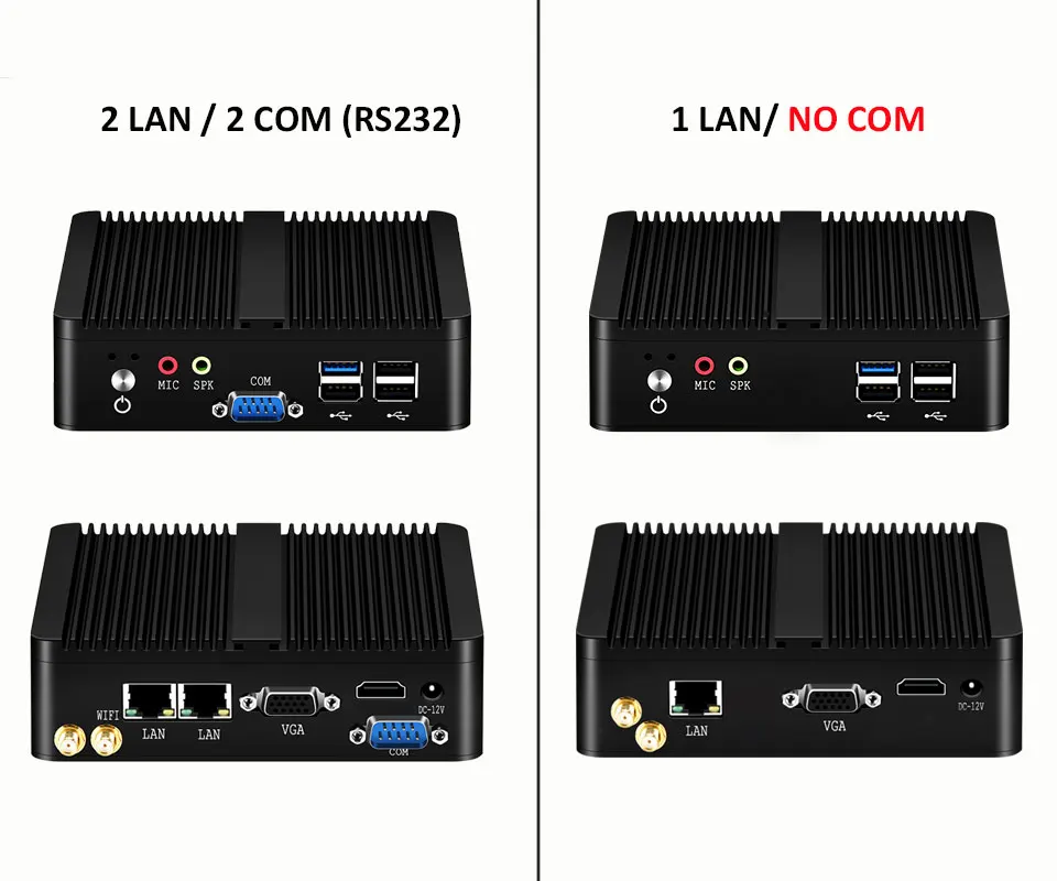 BEBEPC мини ПК без вентилятора Intel Celeron J1900 N2830 Dual LAN Windows 10 N2930 4 Core промышленных Мини