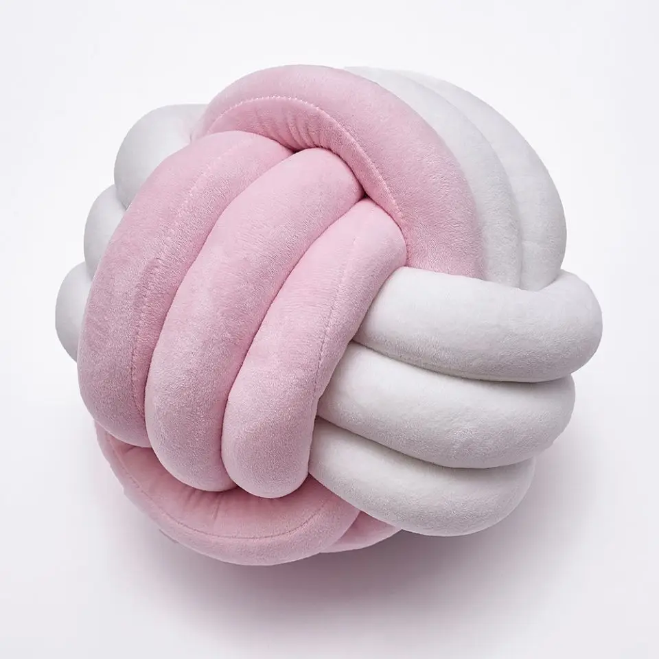 Креативная круглая подушка Ins с узлом для дивана ручная Подушка спины кровати