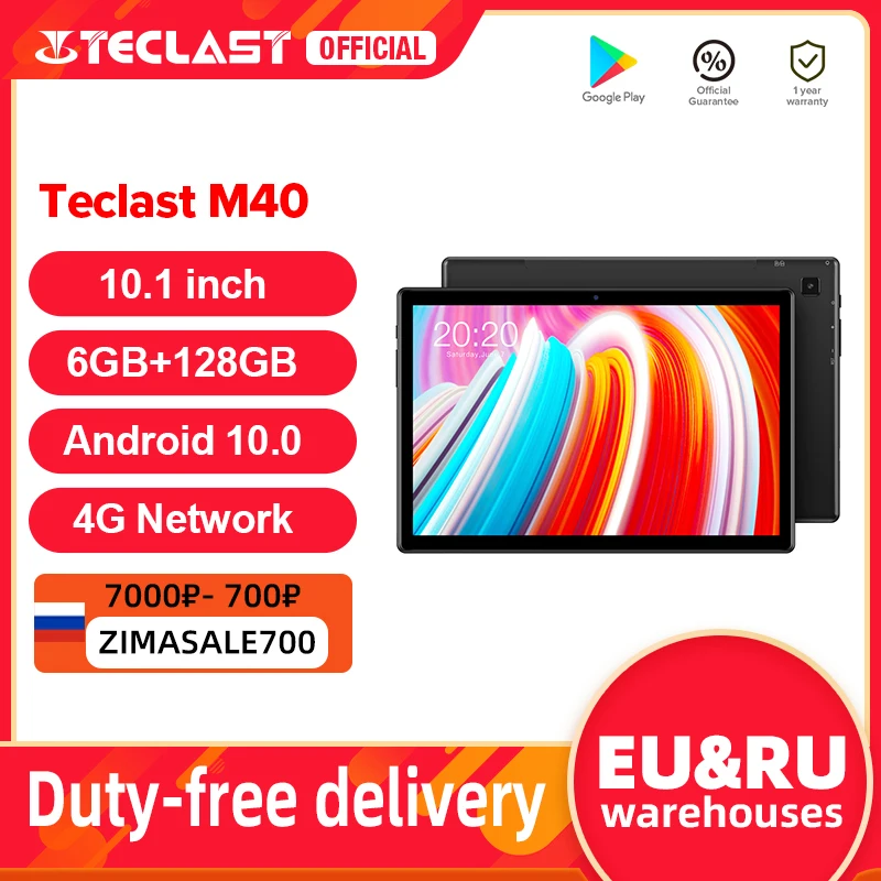  Teclast M40 10,1-дюймовый планшет 1920x1200 Сеть 4G UNISOC T618 Octa Core 6GB RAM 128GB ROM Планшеты ПК Android 10 Dual Wifi Type-C 