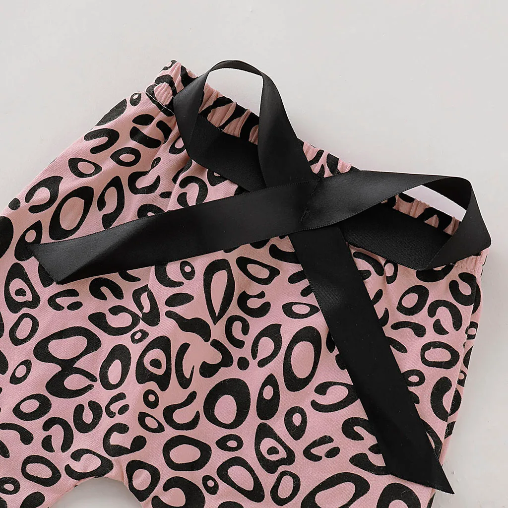 Однотонная одежда с длинными рукавами для новорожденных леопардовая