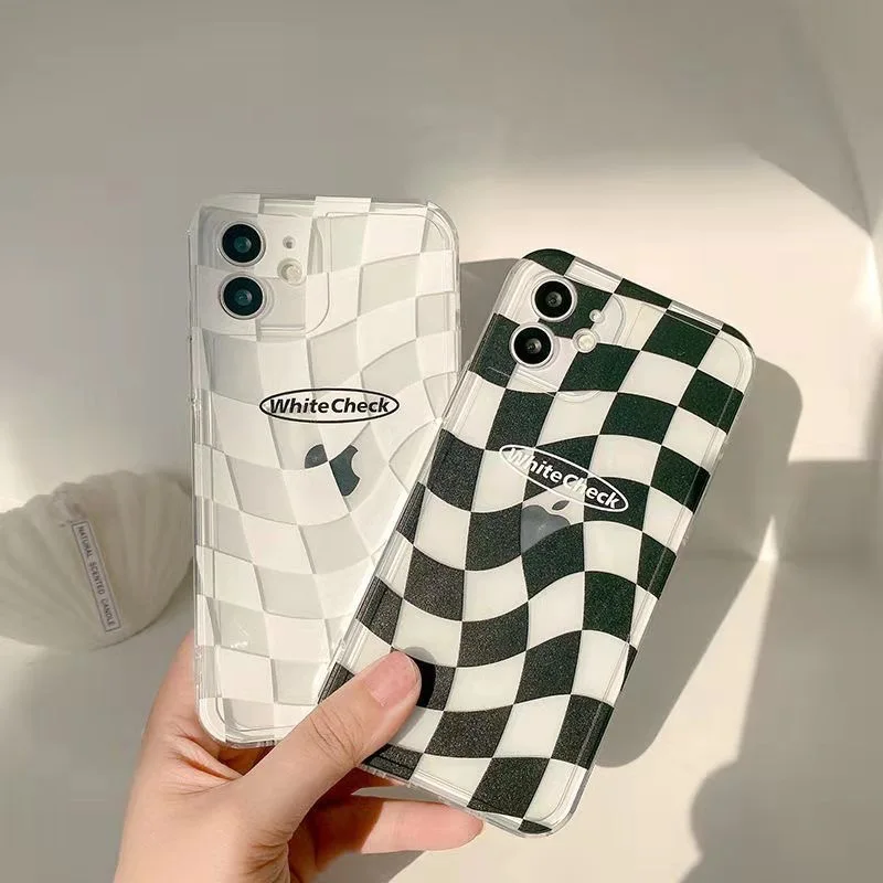 Чехол-накладка с шахматным узором для iPhone 14 13 Pro Max 12 Mini 11 X XS XR 6 6S 8 7 Plus SE 2020 - купить