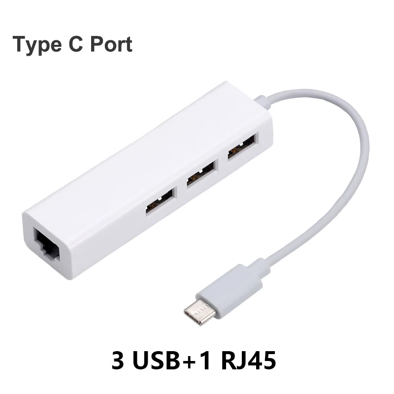 USB Ethernet с 3 портами памяти 2 0 + RJ45 сетевая карта Lan к Ethernet-адаптеру для Mac iOS Android PC RTL8152