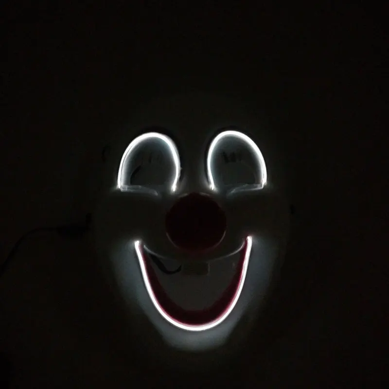 Светодиодная маска клоуна с красной розой светящаяся улыбающаяся для