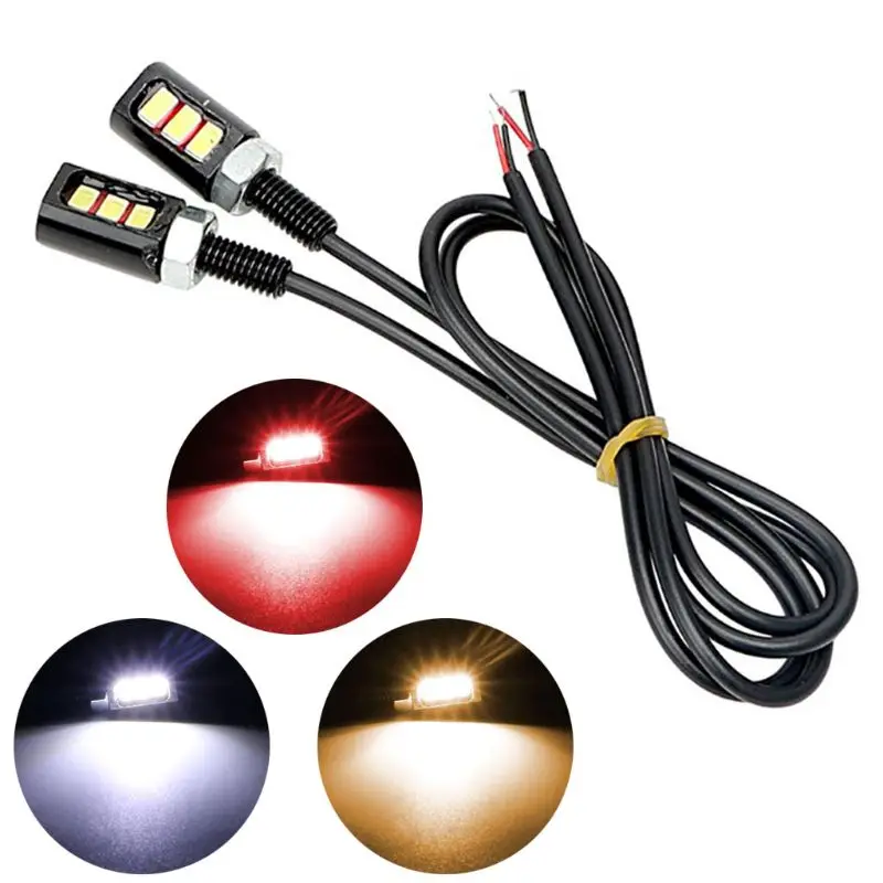 2 шт./пара 12V 3W болт 5630 SMD 3 светодиодный фары автомобиля мотоцикла номерной знак