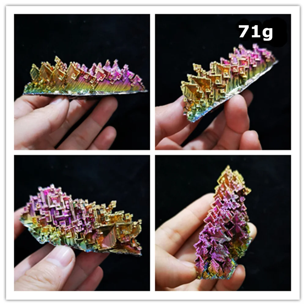 

Образец би металл висмута кристаллическая руда 99.99% Металл красочная минеральная Коллекция ювелирных изделий дисплей 43-90 г