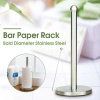 stainless steel roll paper towel holder bathroom tissue vertical stand napkins rack home kitchen toilet storage accessories