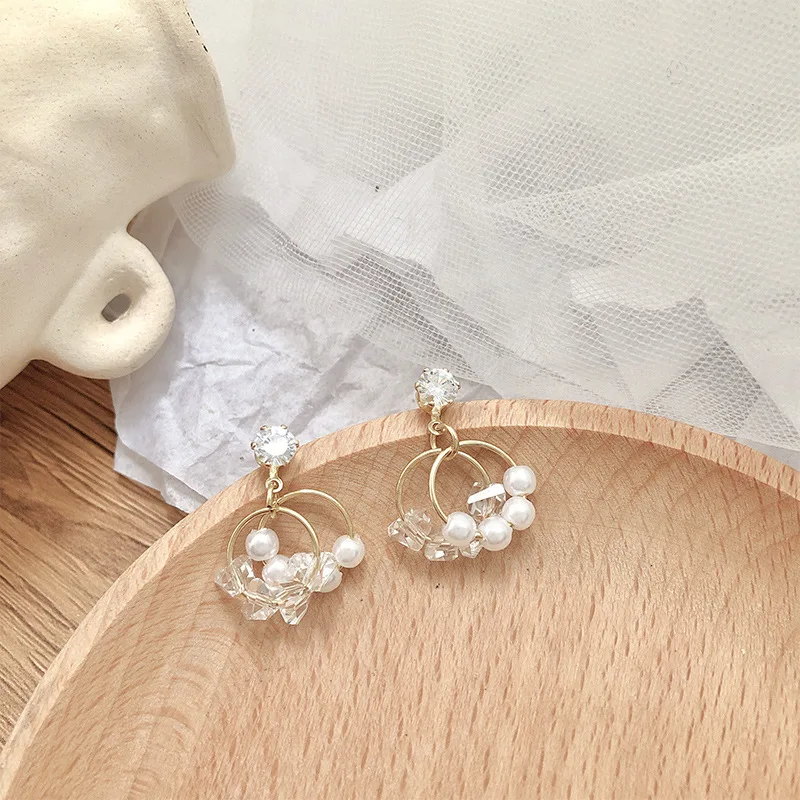 Модные Простые циркониевые металлические геометрические двухслойные круглые