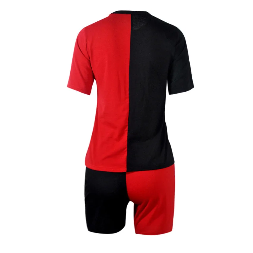 

Featured Lip Printing Two-Piece Set Of 2021 Spring New Women's Short-Sleeved Shirt + Shorts With Fashionable Burnt Casual Suit