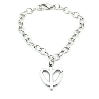 brand fashion stainless steel simple butterfly heart bracelet lettering womens uno jewelry bracelet pendant