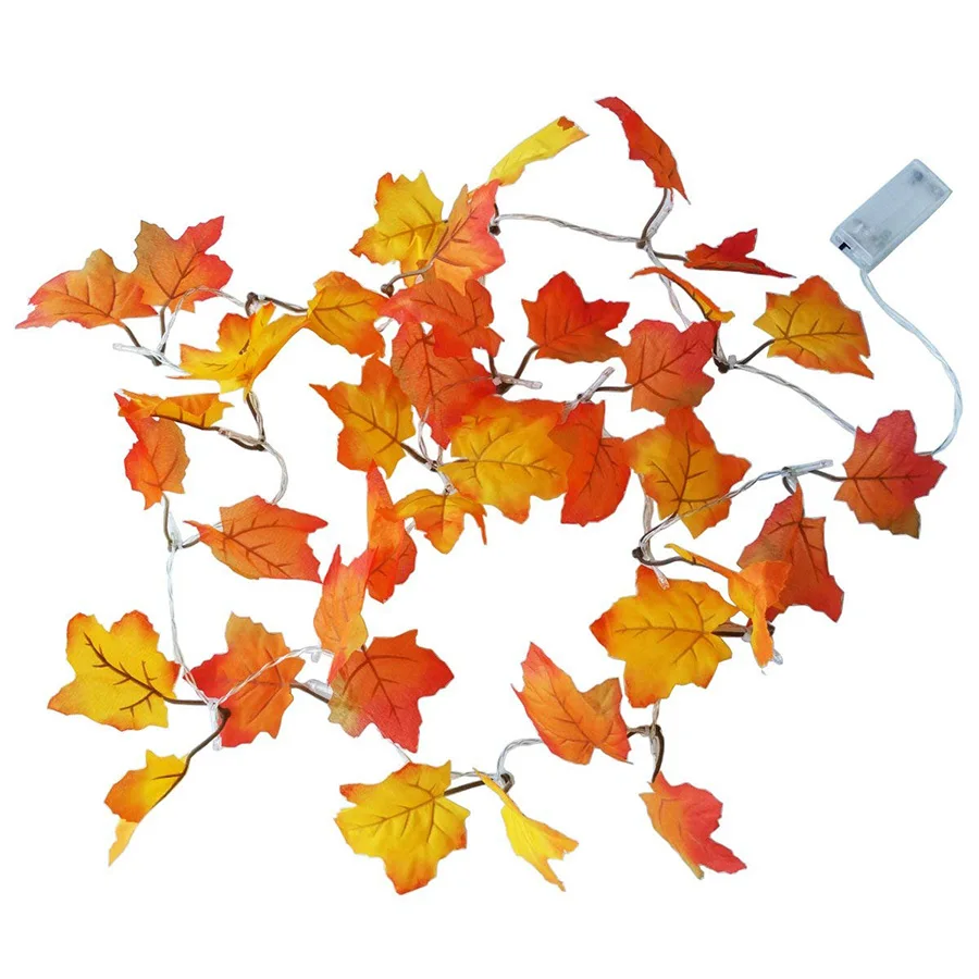 

Battery Operated 10leds 20leds 30leds 40leds Maple Leaf LED String Lights Autumn Stair Railing Decoration Plants Fence Lights