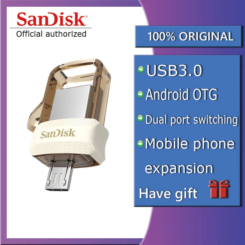 Sandisk 128GB sdd3 Экстремальный USB3.0 двойной OTG USB флэш-накопитель Высокая скорость 150 м/с Флешка 32 ГБ 16 ГБ флеш-накопитель 64 Гб карта памяти