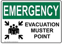 emergency evacuation muster point sign white decorativewarning signs danger private property sign metal