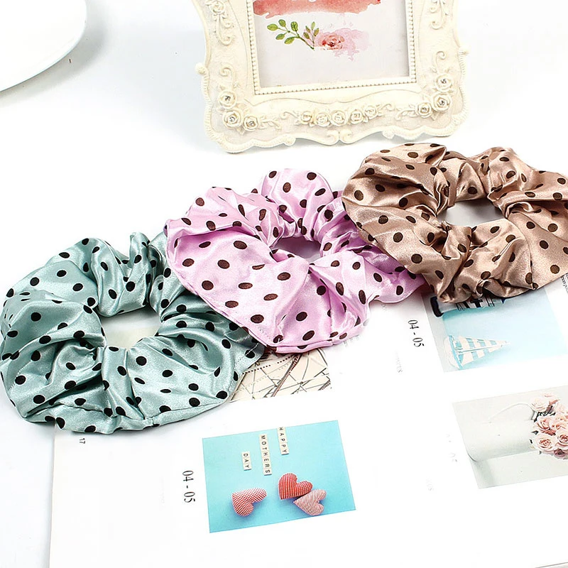 1 шт. сатин в горошек эластичная резинка для волос аксессуары волос| |