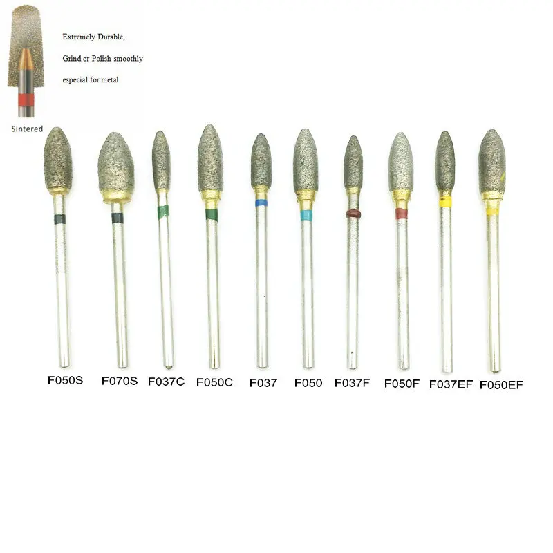 1Pc Dental Diamond Fully Sintered Burs HP Durable Grind or Polish Smoothly Especial for Metal Polishing Tools