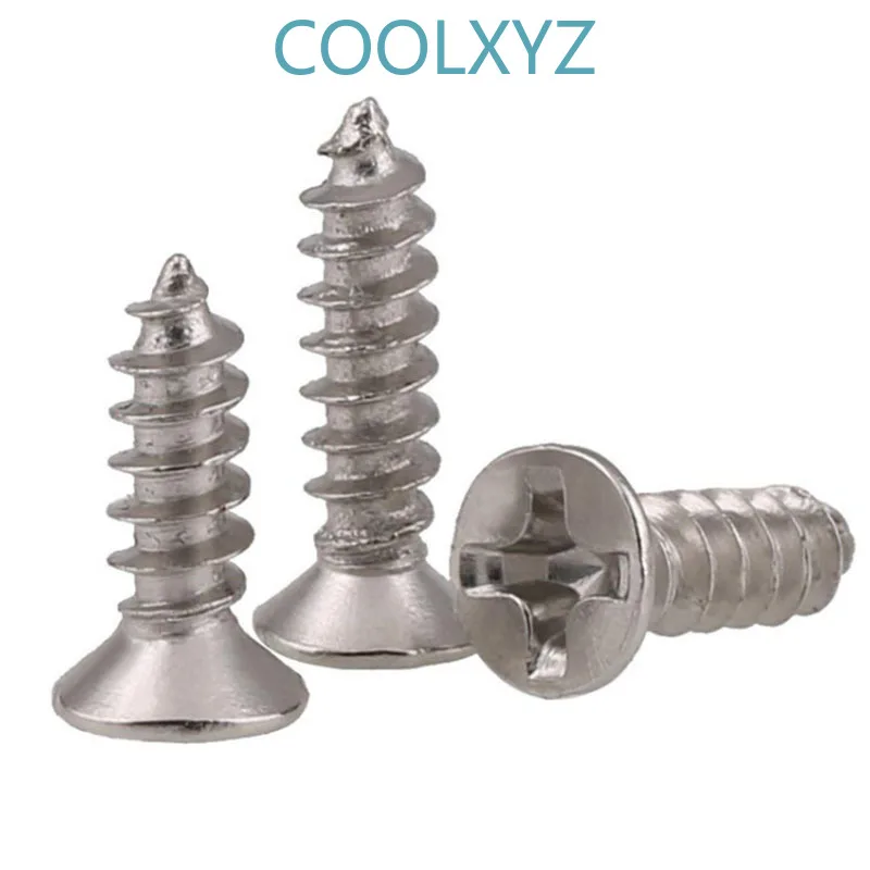 

CoolXYZ Galvanized Cross Countersunk Head Self Tapping Screw KA Phillips Flat Head Electronic Mini Screws M2M2.3M2.6M3 250Pcs