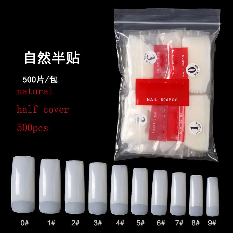 500 шт. накладные акриловые ногти натуральные для французского маникюра Накладные