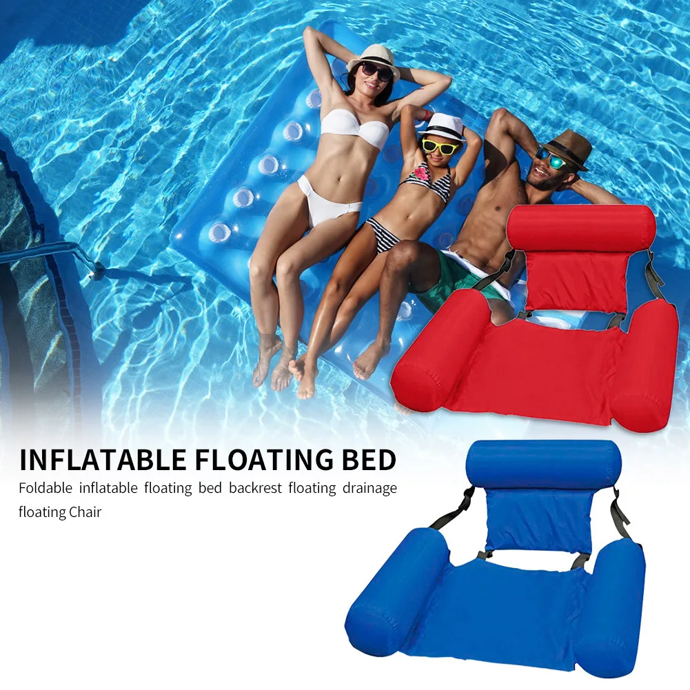 

PVC Inflatable Mattresses Pool Float Water Hammock Lounge Chairs Swimming Pool Accessories Water Sports Float Mat Summer Toys