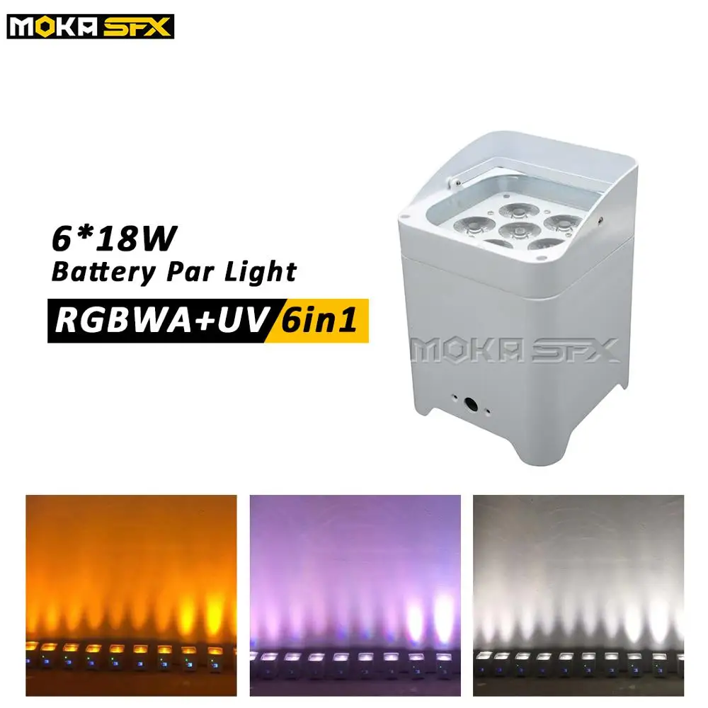 3 шт./лот 6x18 Вт led Par батарея rgbwap 6 в 1 par can DMX Беспроводная плоский свет для