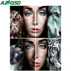 Картина AZQSD по номерам, Сова, животное, рисование на холсте, рамка сделай сам, картина по номерам, наборы для девушек, роспись вручную, настенное искусство