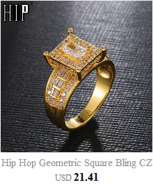 Хип-хоп популярные Bling Iced Out кубинская цепь медь циркон кольцо для мужчин женщин ювелирные изделия золото серебро