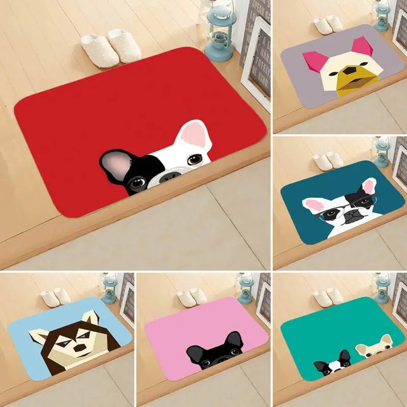 

Creative Cartoon Dog Floor Mat Husky Bathroom Non-Slip Carpet Absorbent Rug Xmas Rugs New Year Kitchen Carpets Flannel Door Mats