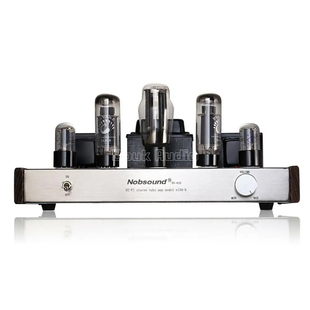 Douk аудио Обновлено 6N9P Push EL34 усилитель клапанной трубки ручной работы леса Hi-Fi стерео класса A усилитель мощности