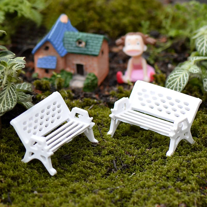 

XBJ029 мини садовое украшение миниатюрное парк сиденье 2 шт. ремесло Фея Кукольный дом Декор DIY модель песок таблице материал