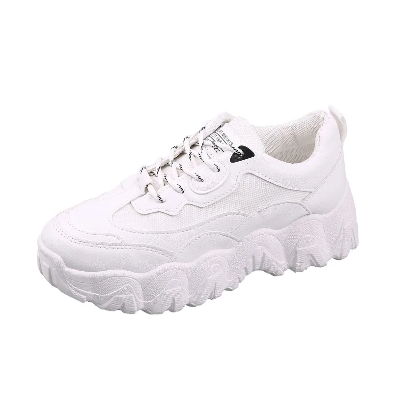 

Casual White Shoes Women Flat White Sneakers Spring Chunky Sneakers For Women Ladies Shoe Fashion Female
