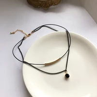 fashion jewelry necklace gift 2020 new design metal tube black necklace for women jewelry gifts