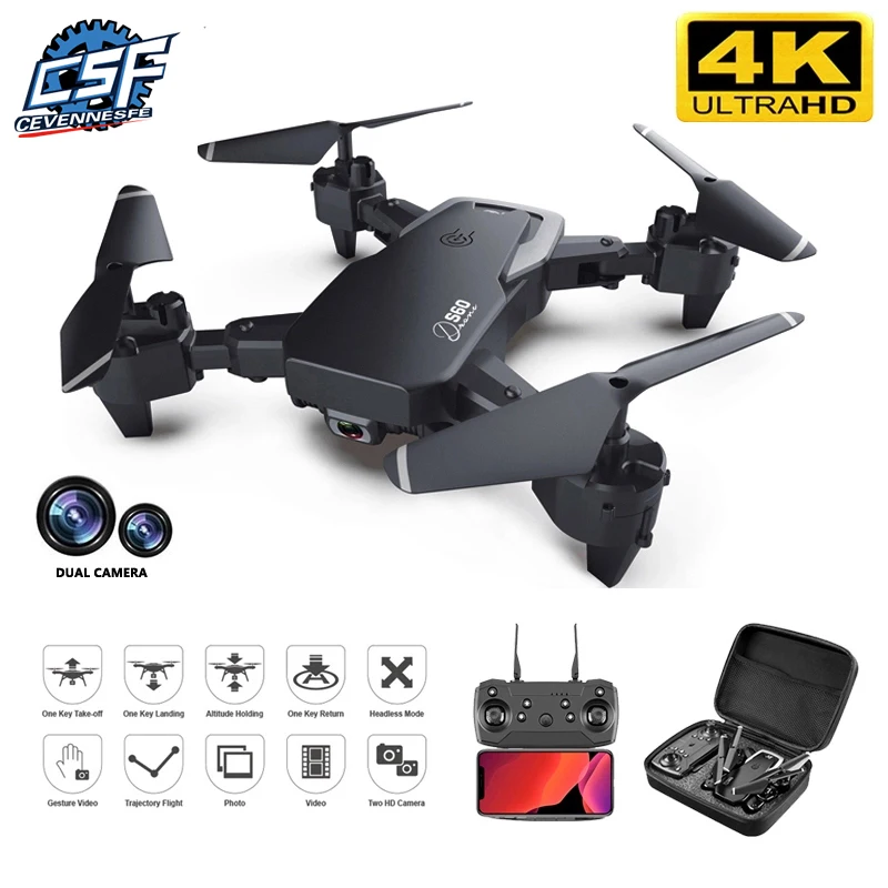 Новинка 2020 Дрон с широкоугольной камерой 4k HD 1080P WiFi fpv двойной | Игрушки и хобби