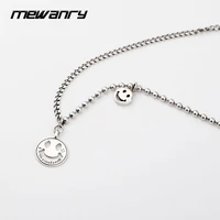 mewanry 925 steamp sweater necklace for women trend elegant vintage party cute smiley jewelry birthday gifts wholesale