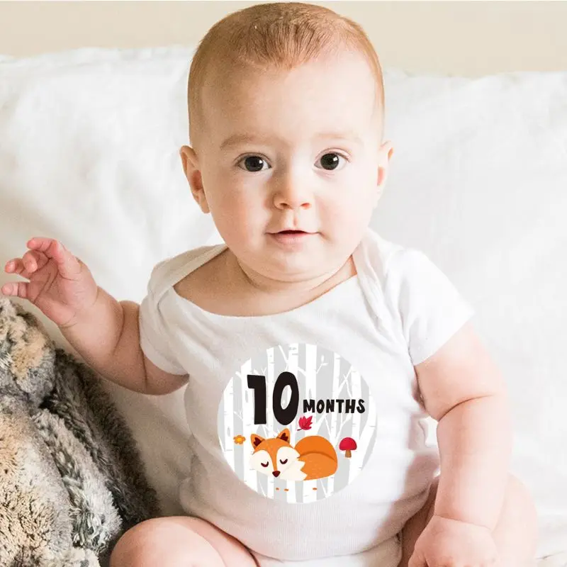 

Baby Monthly Stickers,Baby First Year Month Age Growth Milestones Animal Stickers Unisex,1 to 12 Month