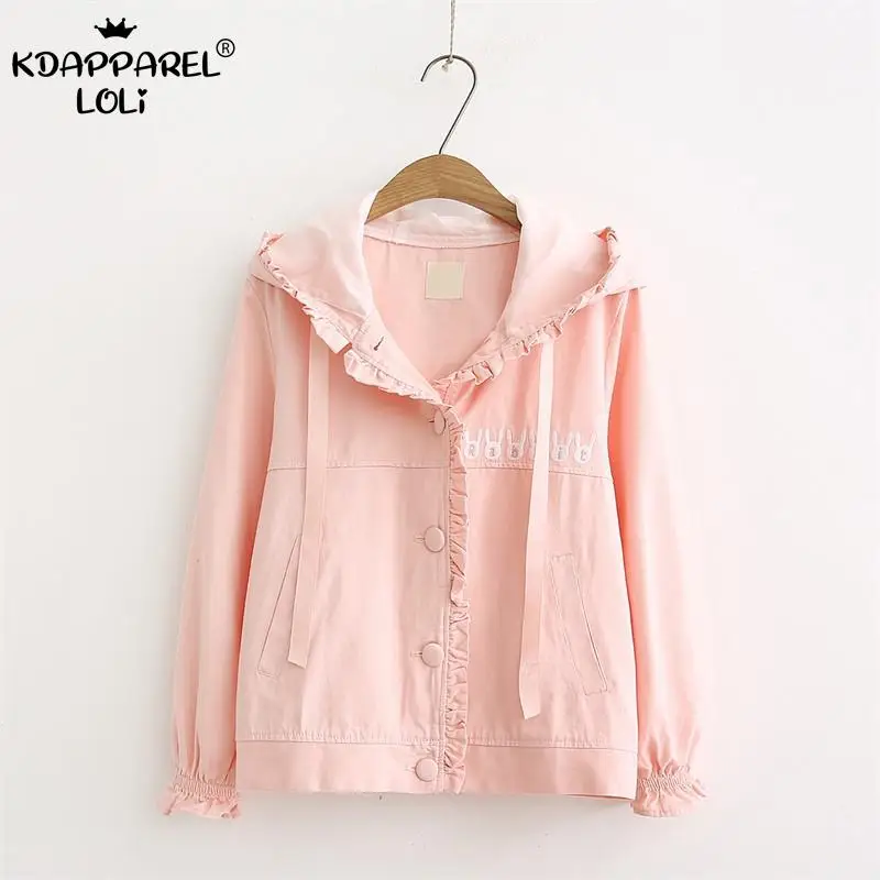 Японский Мори Девушка Кролик куртка с капюшоном сладкий женский милый кролик