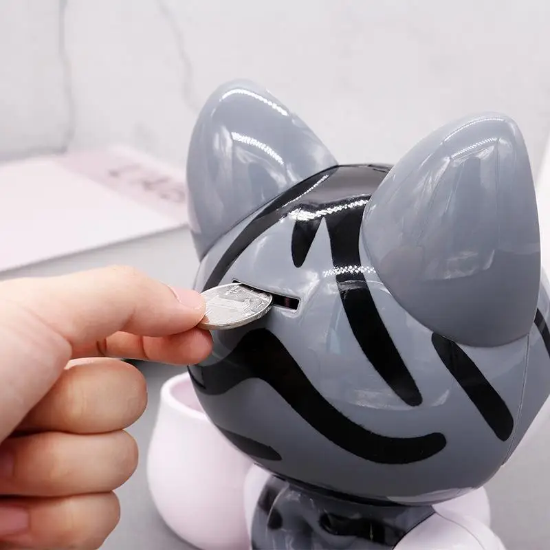 Creative Cartoon Cute Cat Crafts Pen Holder Piggy Bank USB Charging Night Light Landscape Decoration LED Small Table Lamp | Дом и сад